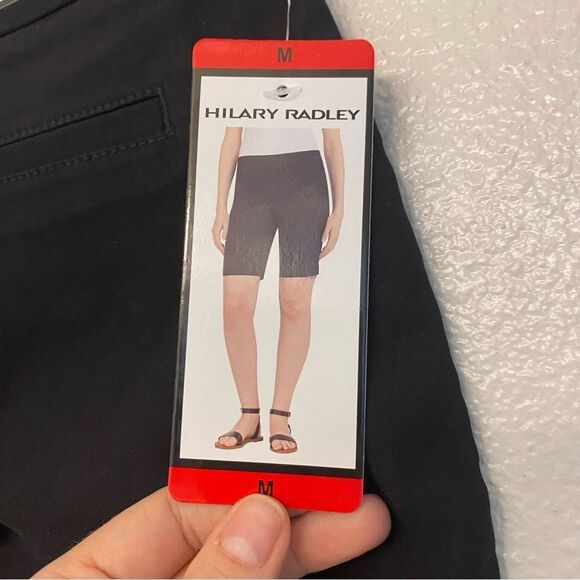Hilary Radley Womens Midweight Bermuda Pull-On Shorts black stretchy M NEW - Picture 4 of 10
